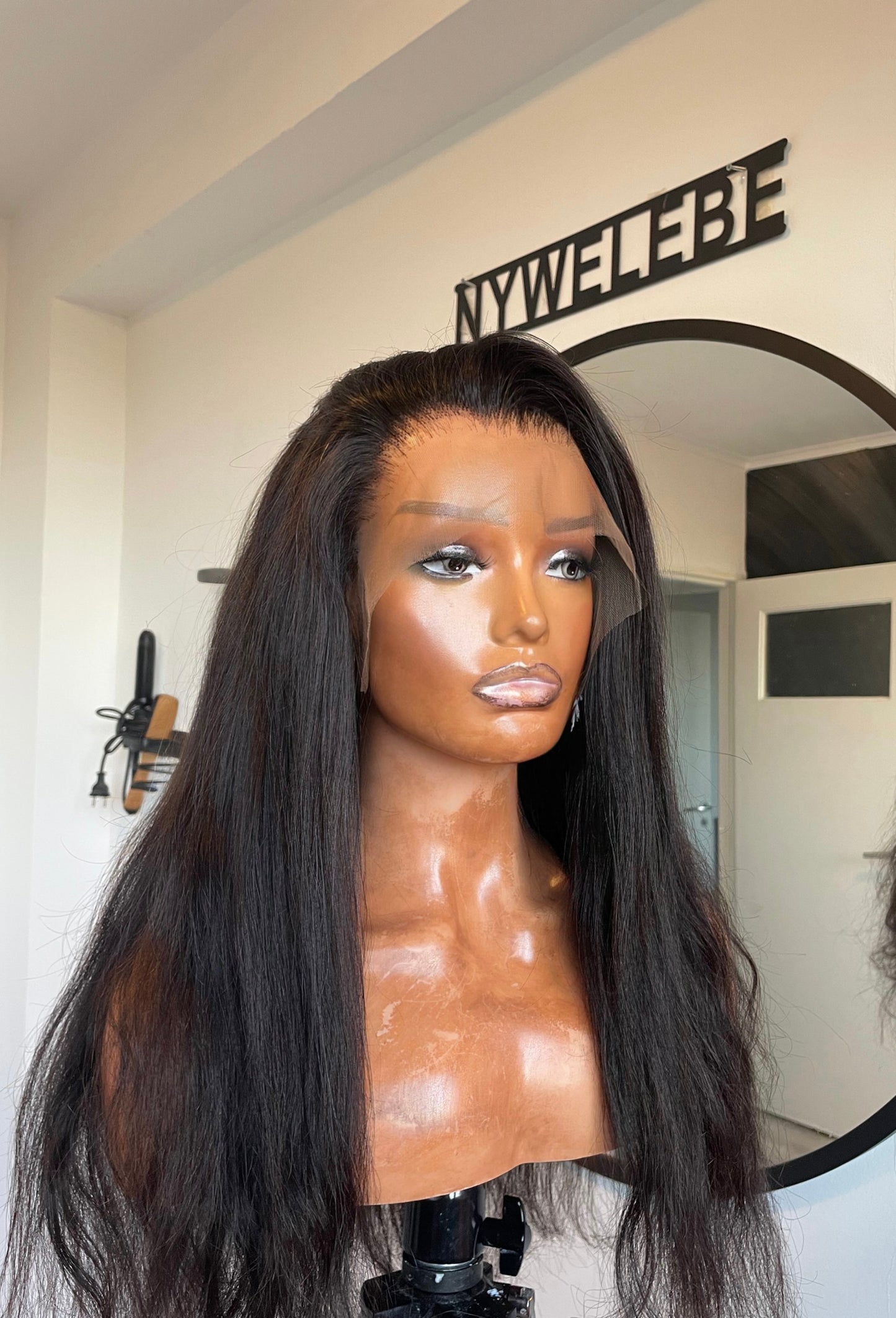 Raw Indian jet black wig