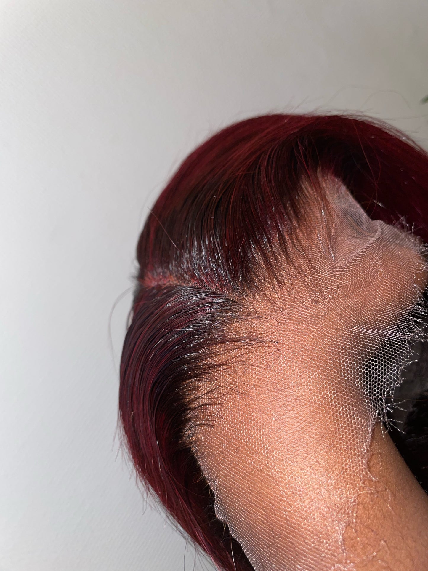 Cherry red closure wig