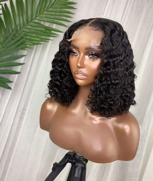 Deep curly closure wig